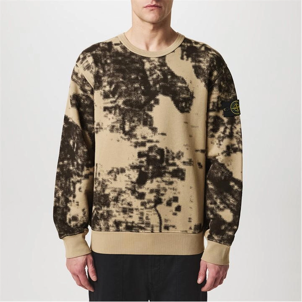 Stone Island Camouflage Crewneck Sweatshirt - Grey